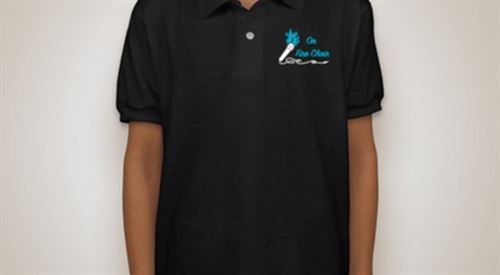 front view of the black polo choir shirt